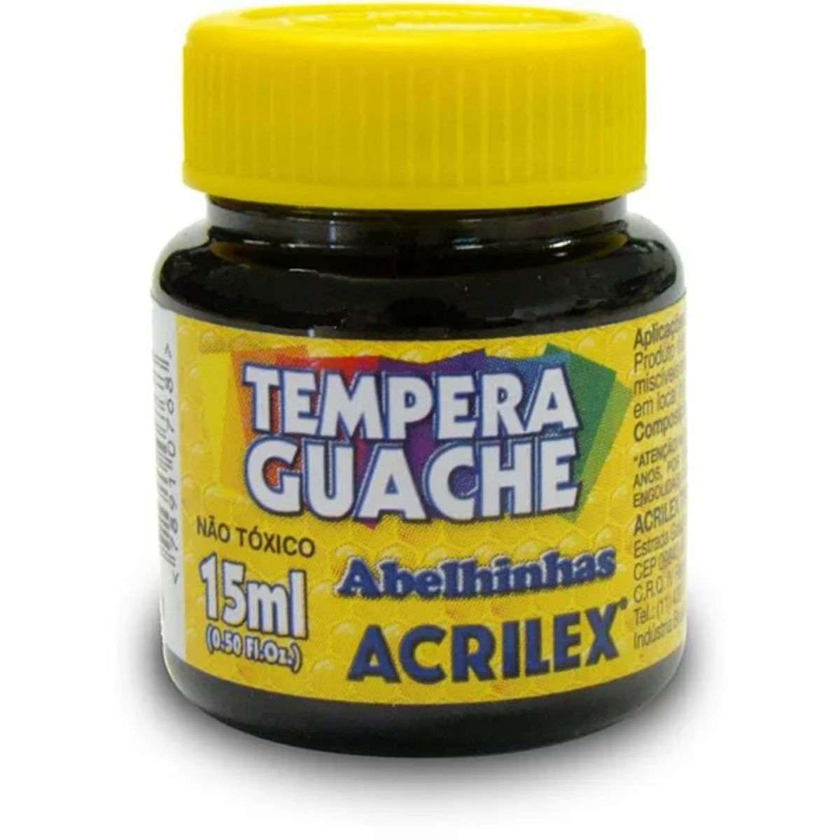 Tinta Guache Preto 15ml - Acrilex