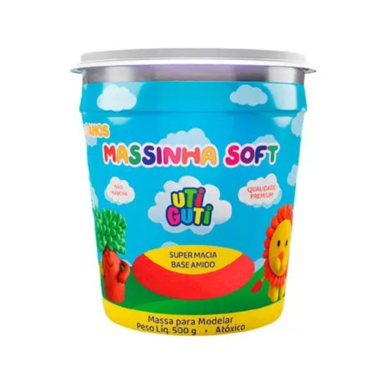 Massa P/Mod.Soft 500G Vermelho - Utiguti
