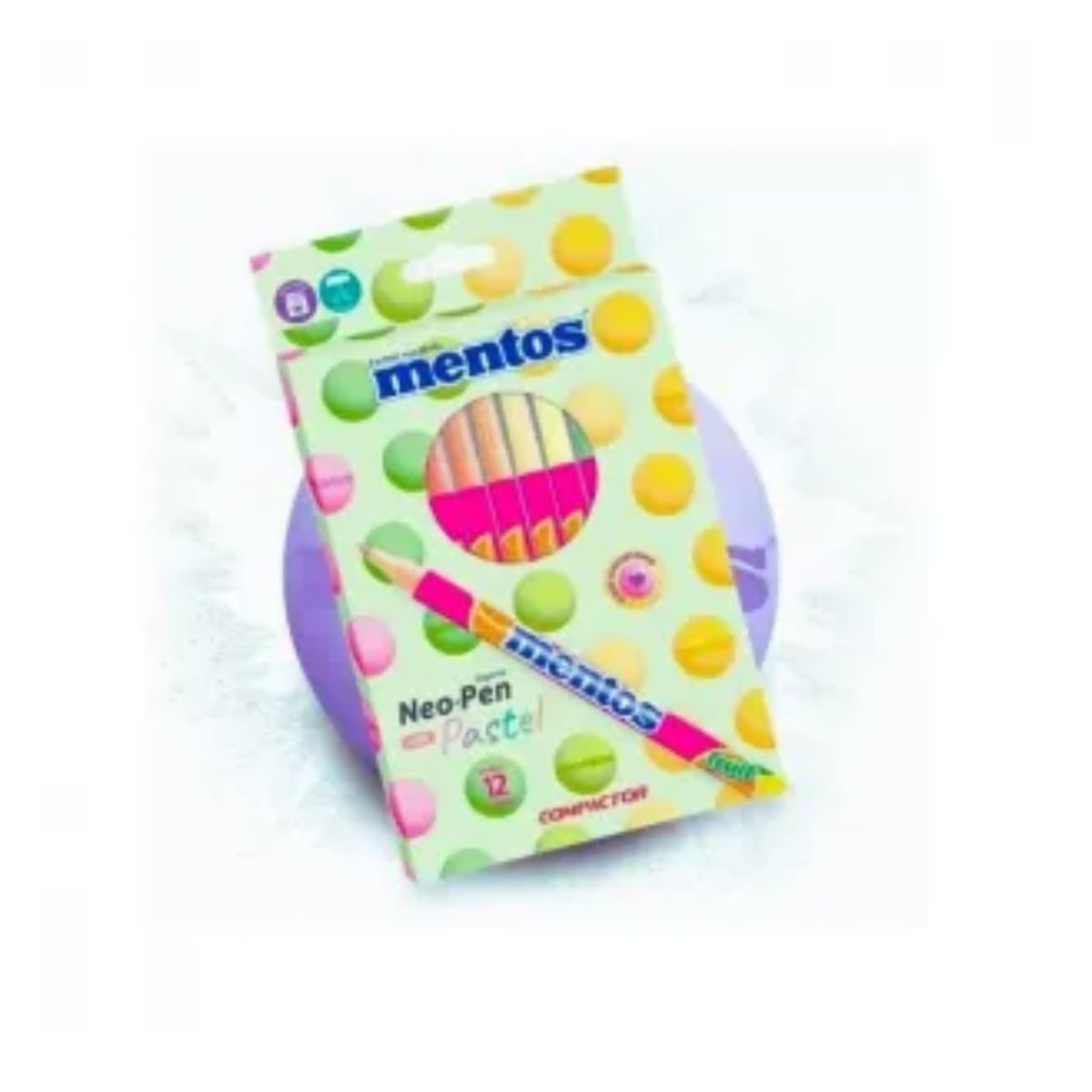 Caneta Hidrográfica Neon Pen Cor Pastel Mentos Fruit C/ 12 UN. Compactor