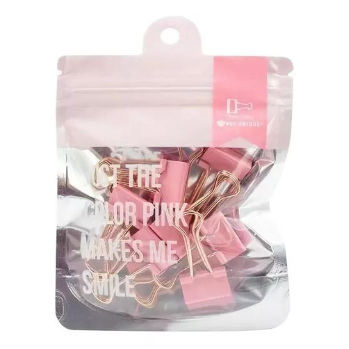 Prendedor de Papel "Just The Color Pink Makes Me Smile" 32mm 4 pcs BEE UNIQUE