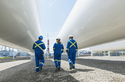 Los trabajadores de la planta de gas