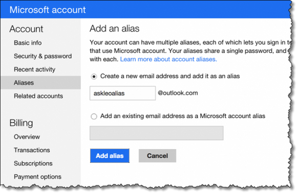 How to change Hotmail Account