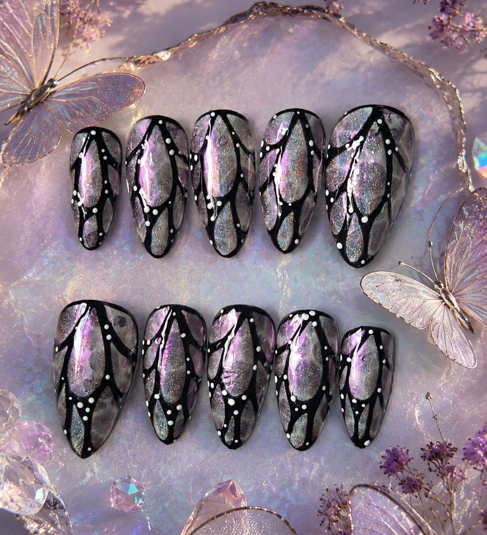 Long papillon holographique