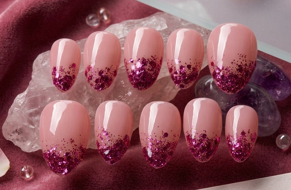 Frenchie pink glitter choc