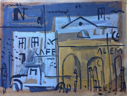 Gouache sur papier du XXème