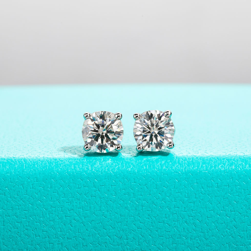Thumbnail: AnuJewel 10k Gold 4/3/2/1.6/1/0.6ct Moissanite Stud Earrings For Women Real 10K 
