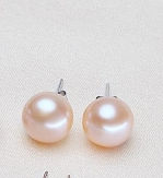 Thumbnail: Genuine Freshwater Pearl Stud Earrings For Women,Classic White Natural 925 Silve