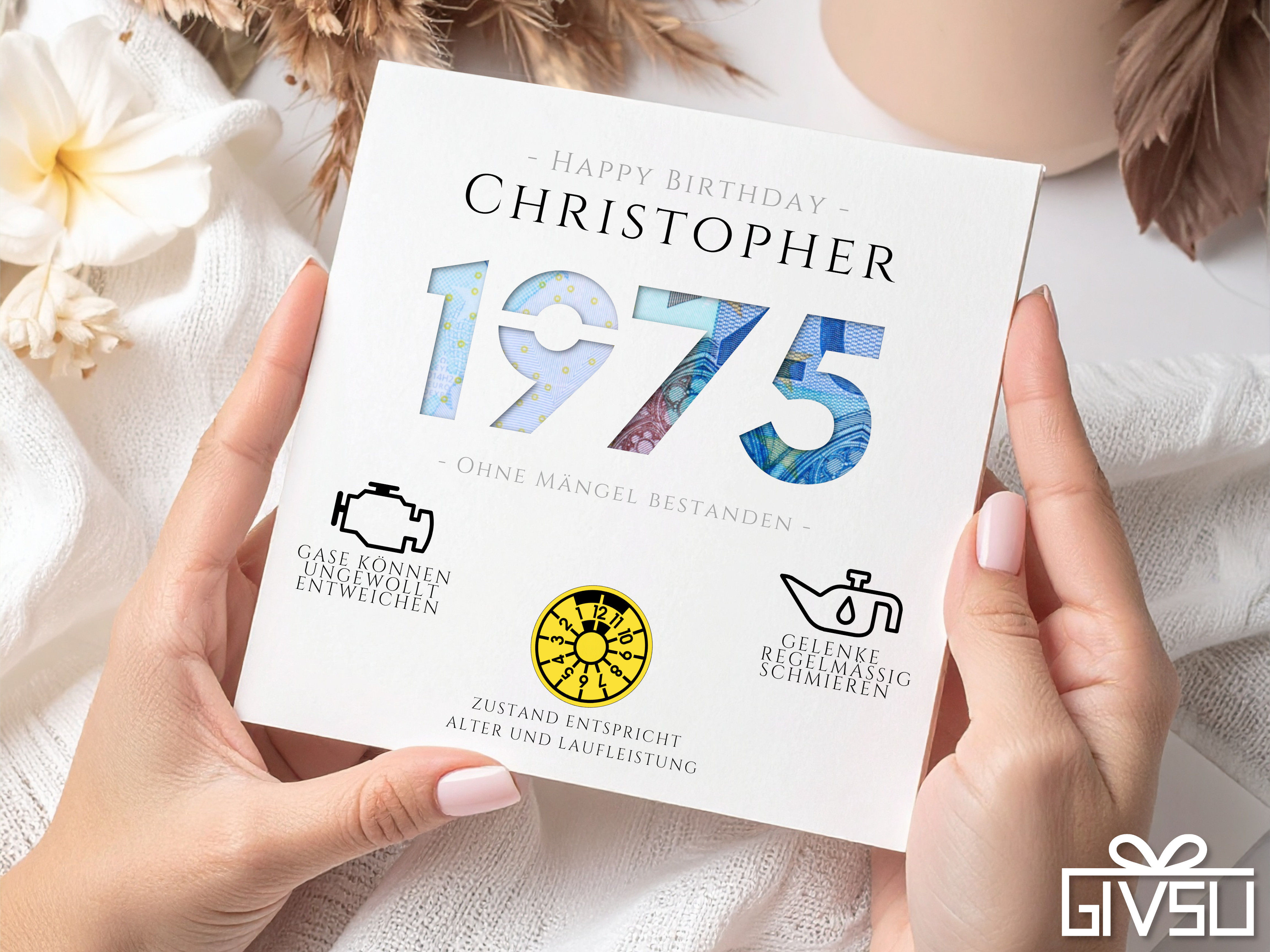 Personalisierbare Grußkarte | Geldgeschenk zum 50. Geburtstag