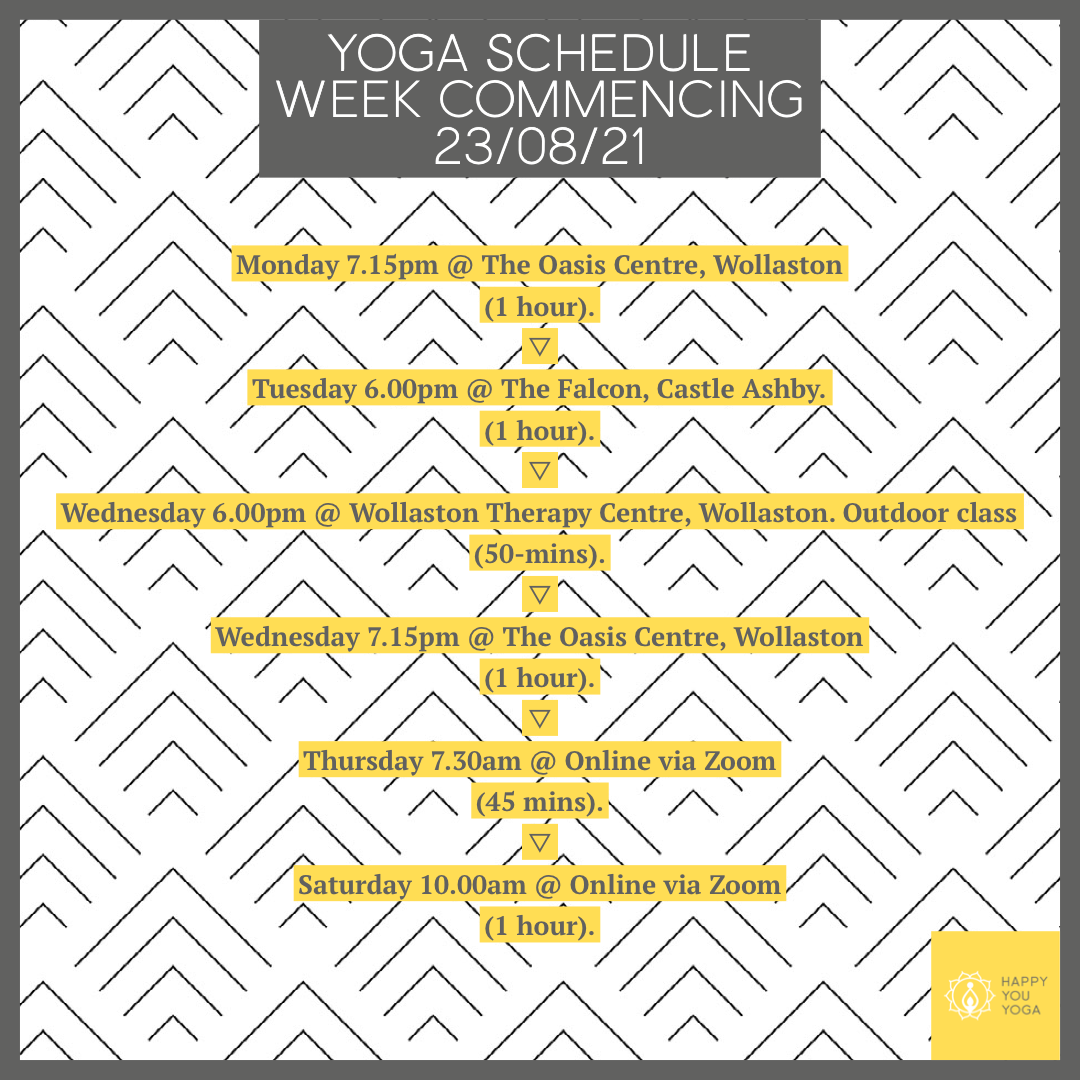 Yoga schedule for next week content media