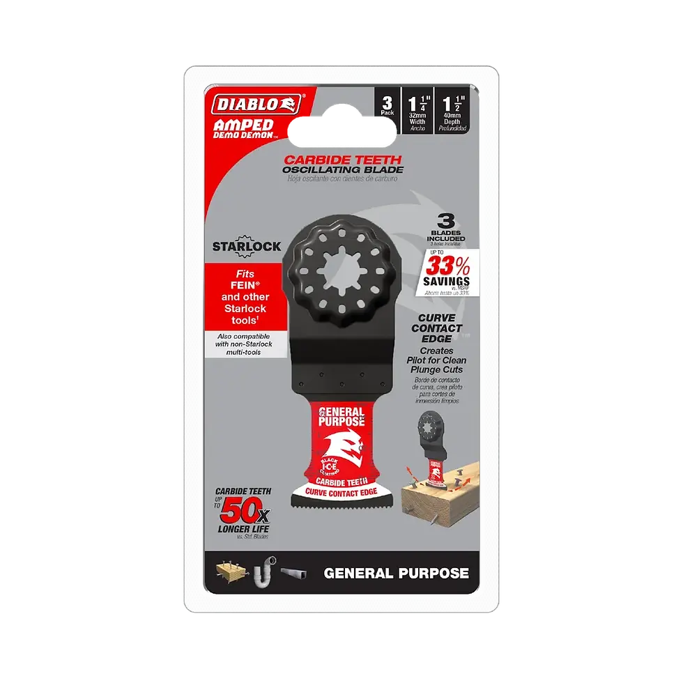 Thumbnail: Diablo 1-1/4 in. Starlock Carbide Oscillating Blades for General Purpose Cuts