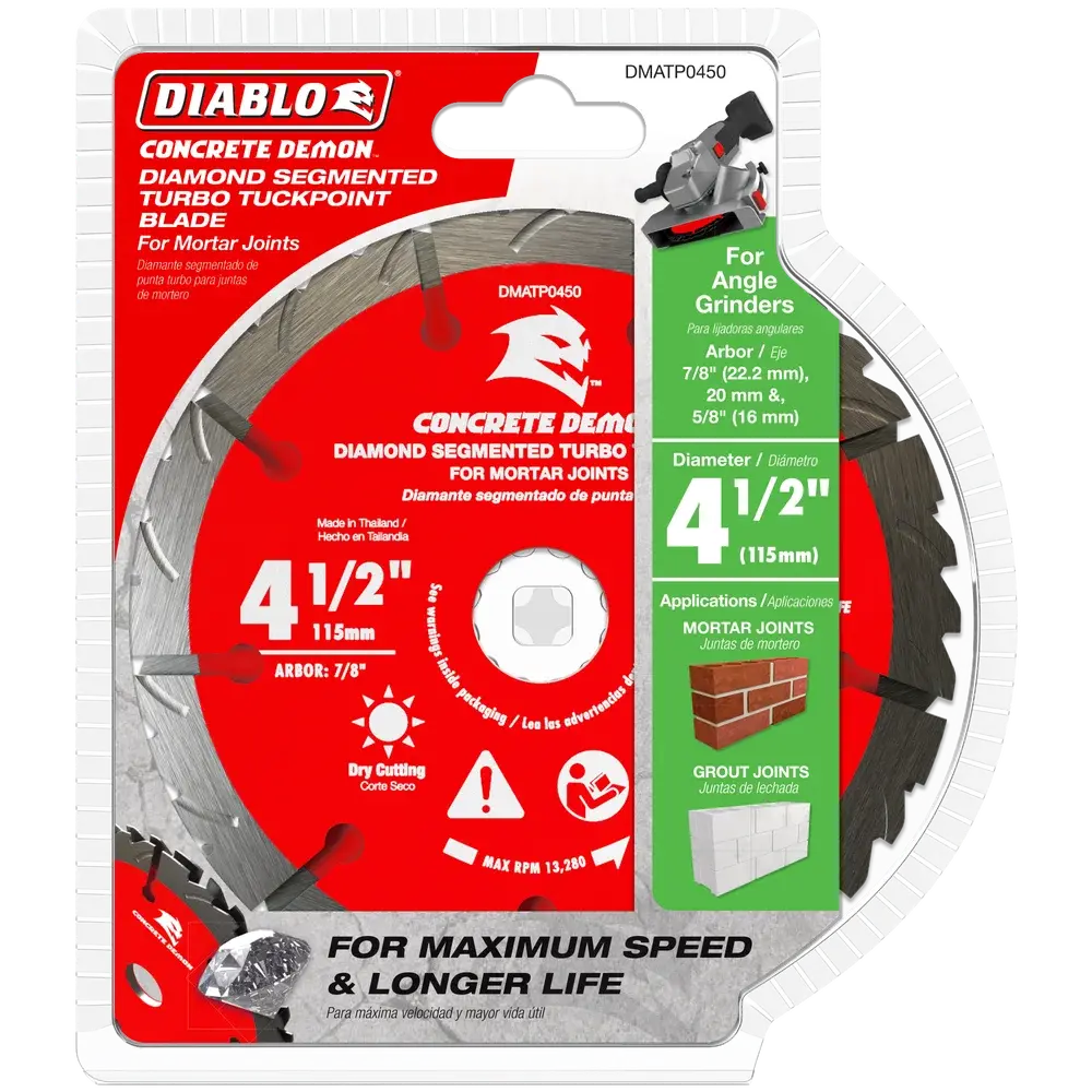 Diablo 4-1/2" Concrete Demon™ Diamond Segmented Turbo Tuckpoint Blade