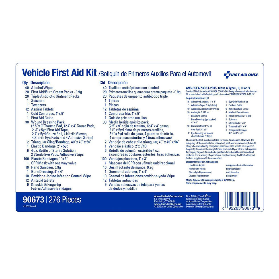 Thumbnail: 50 Person Vehicle First Aid Kit, Metal Weatherproof Case, ANSI Compliant