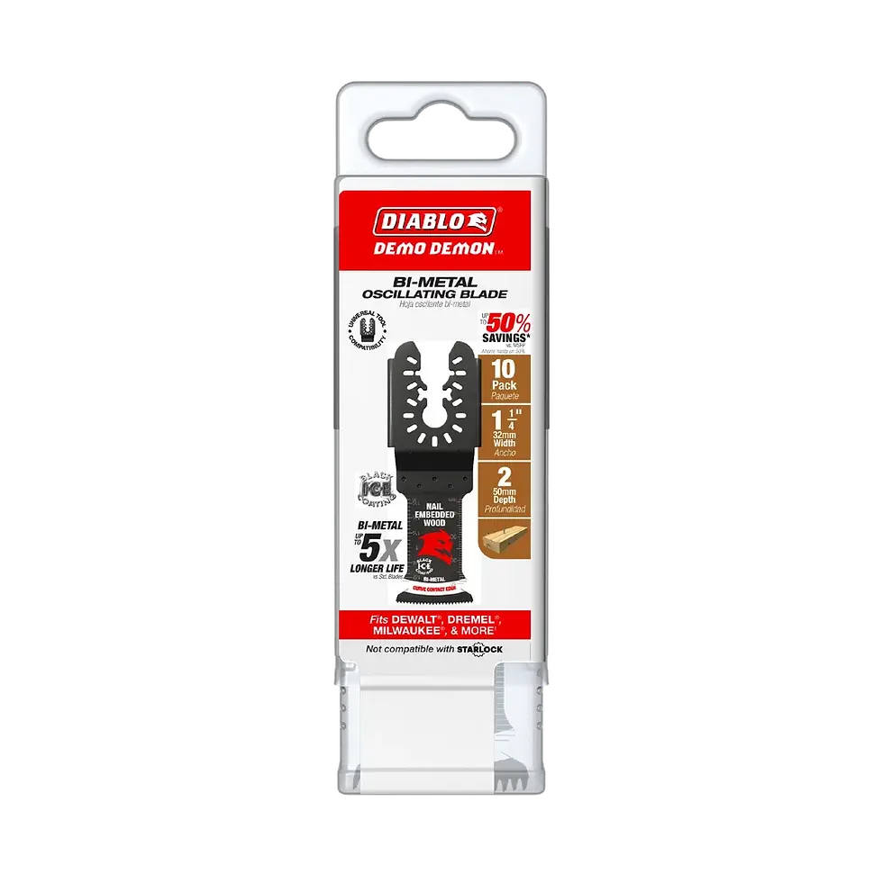 Thumbnail: Diablo 1-1/4 in. Universal Fit Bi-Metal Oscillating Blade for Nail-Embedded Wood