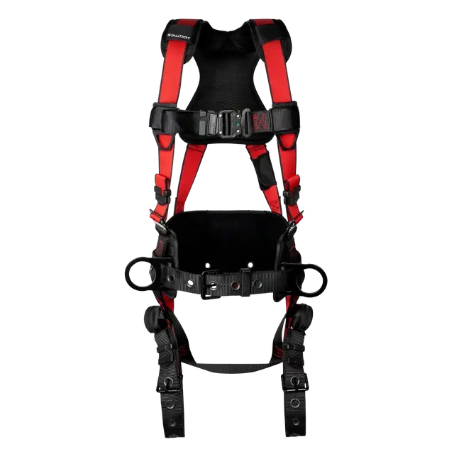 Tradesman® Pro 3D Construction Belted Full Body Harness, Tongue Buckle Leg Adjus