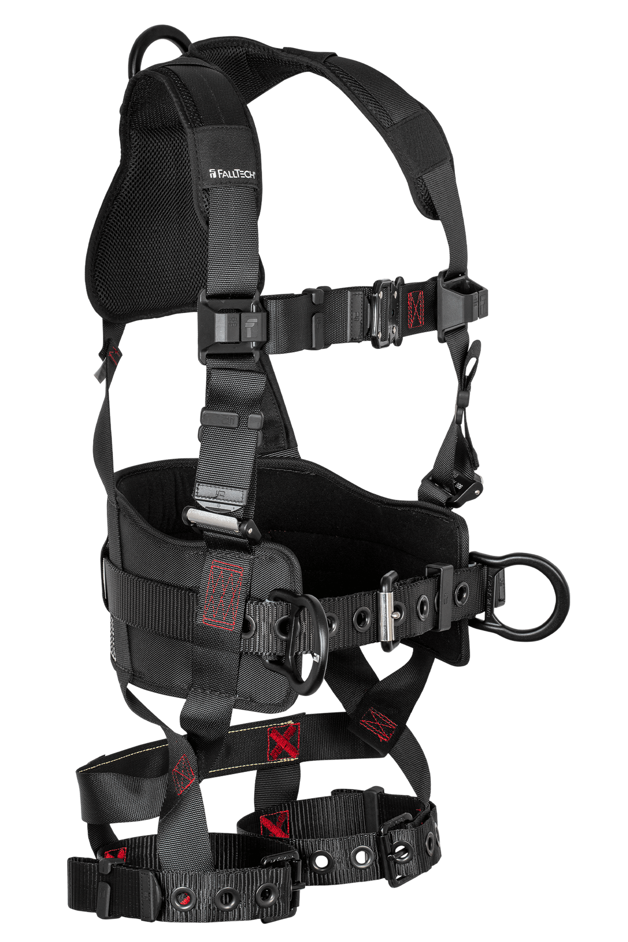 FT-Iron 3D Construction Belted Full Body Harness, Tongue Buckle Leg Adjustment