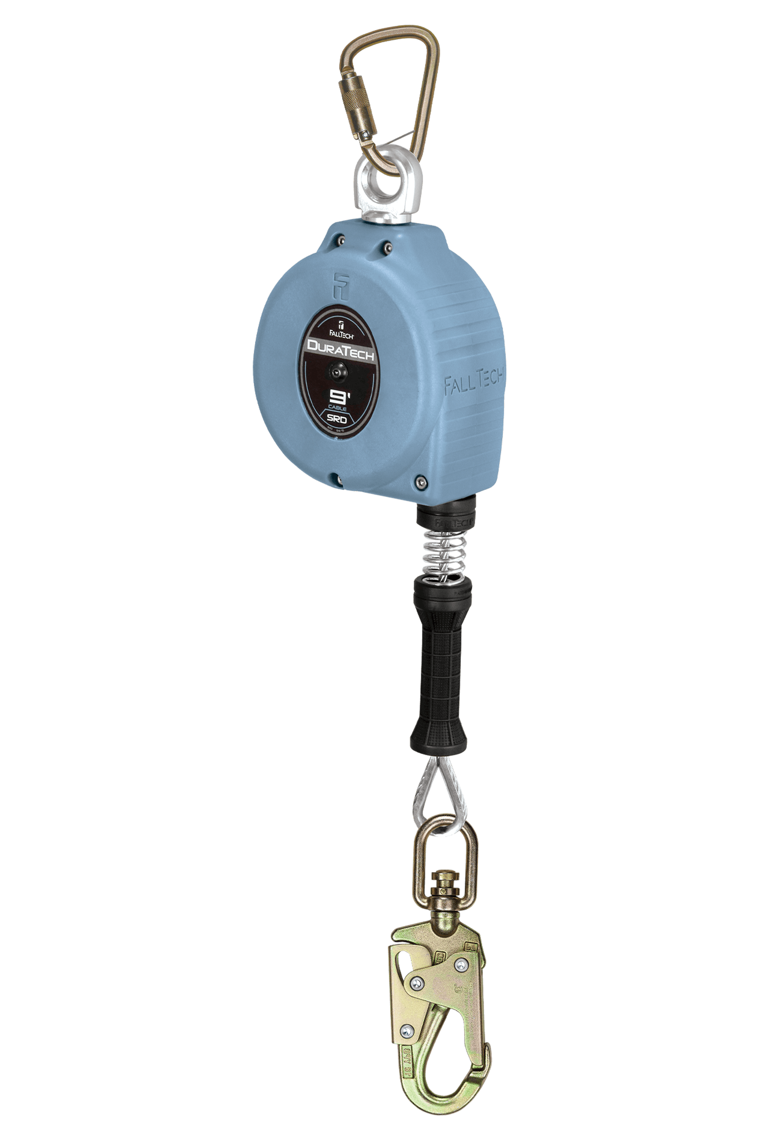9' DuraTech Cable SRL with Steel Swivel Snap Hook with Steel Anchorage Carabiner