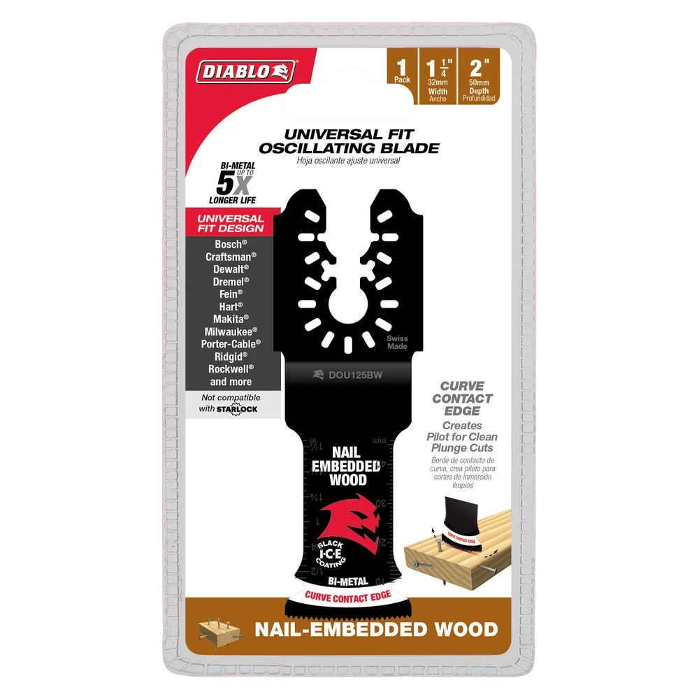 Diablo 1-1/4 in. Universal Fit Bi-Metal Oscillating Blade for Nail-Embedded Wood