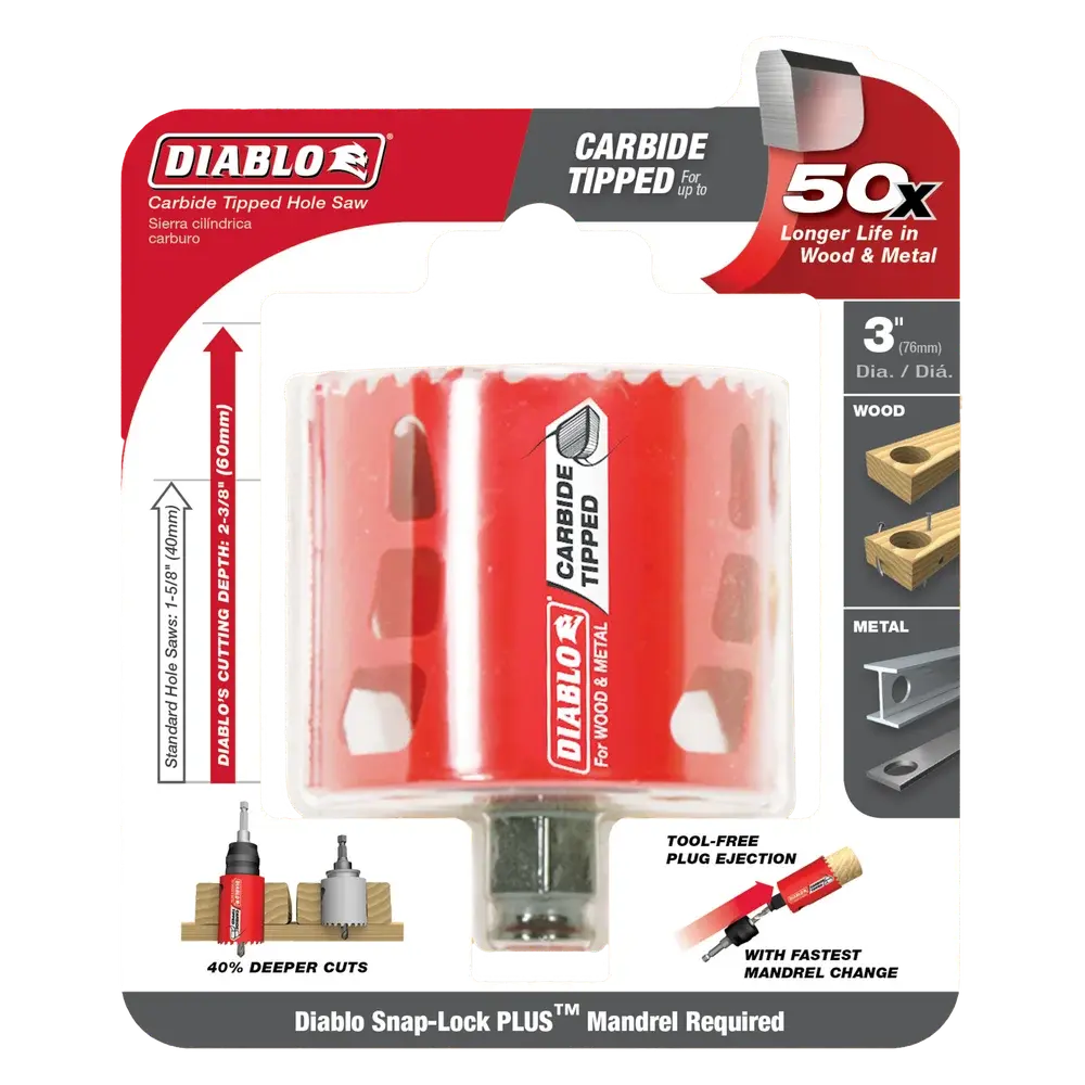 Diablo 3" General Purpose Carbide Hole Saw