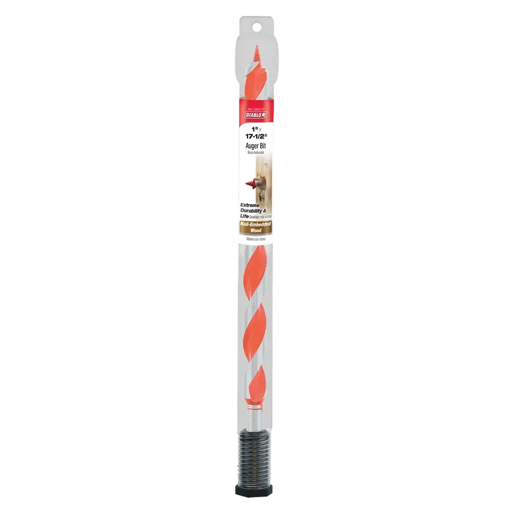 1" x 17-1/2" Auger Bit for Wood & Nail-Embedded Wood