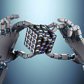 Robot playing with a Rubix cube