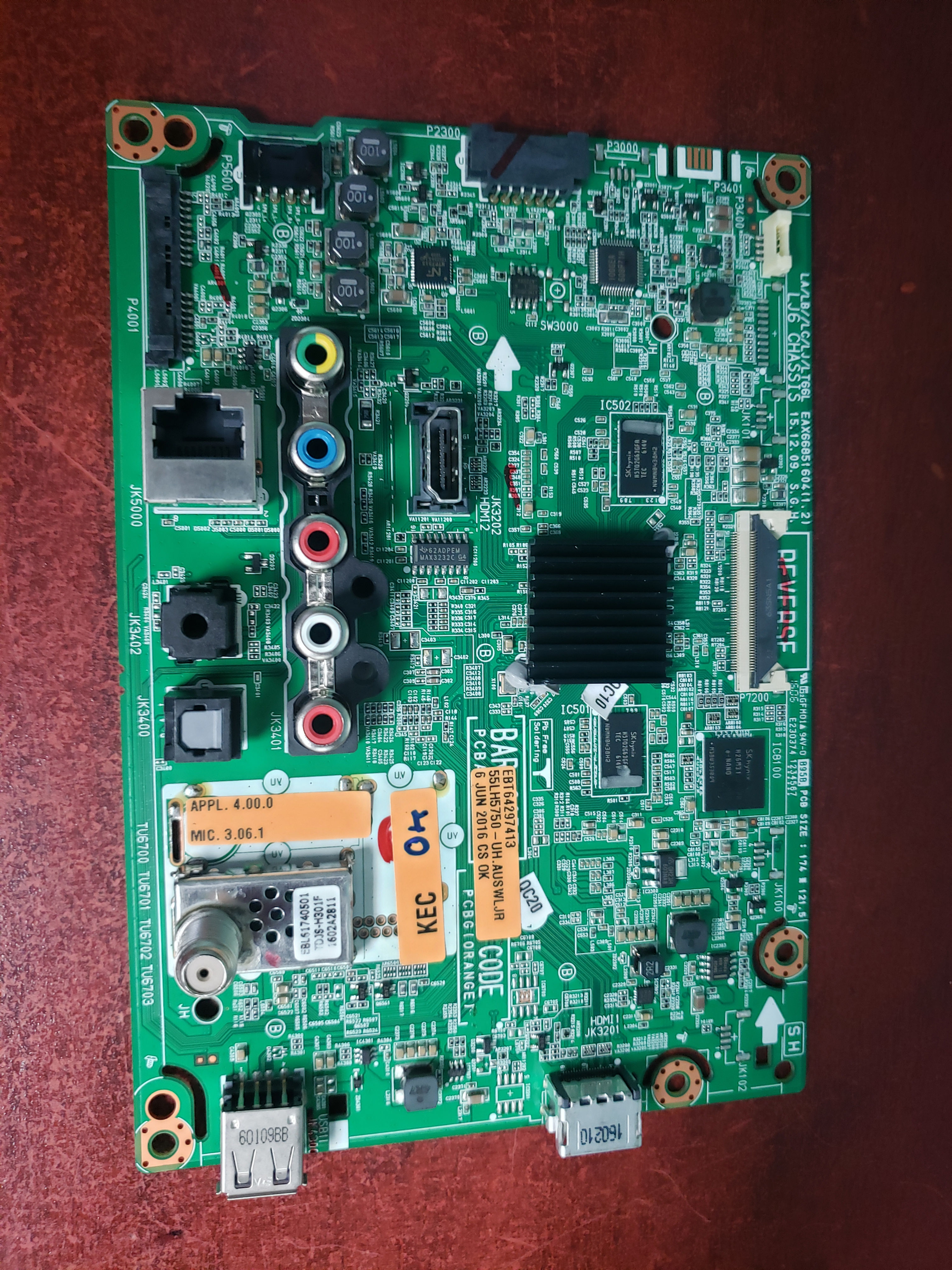 LG EBT64297413, Main Board, Model 55LH5750-UB