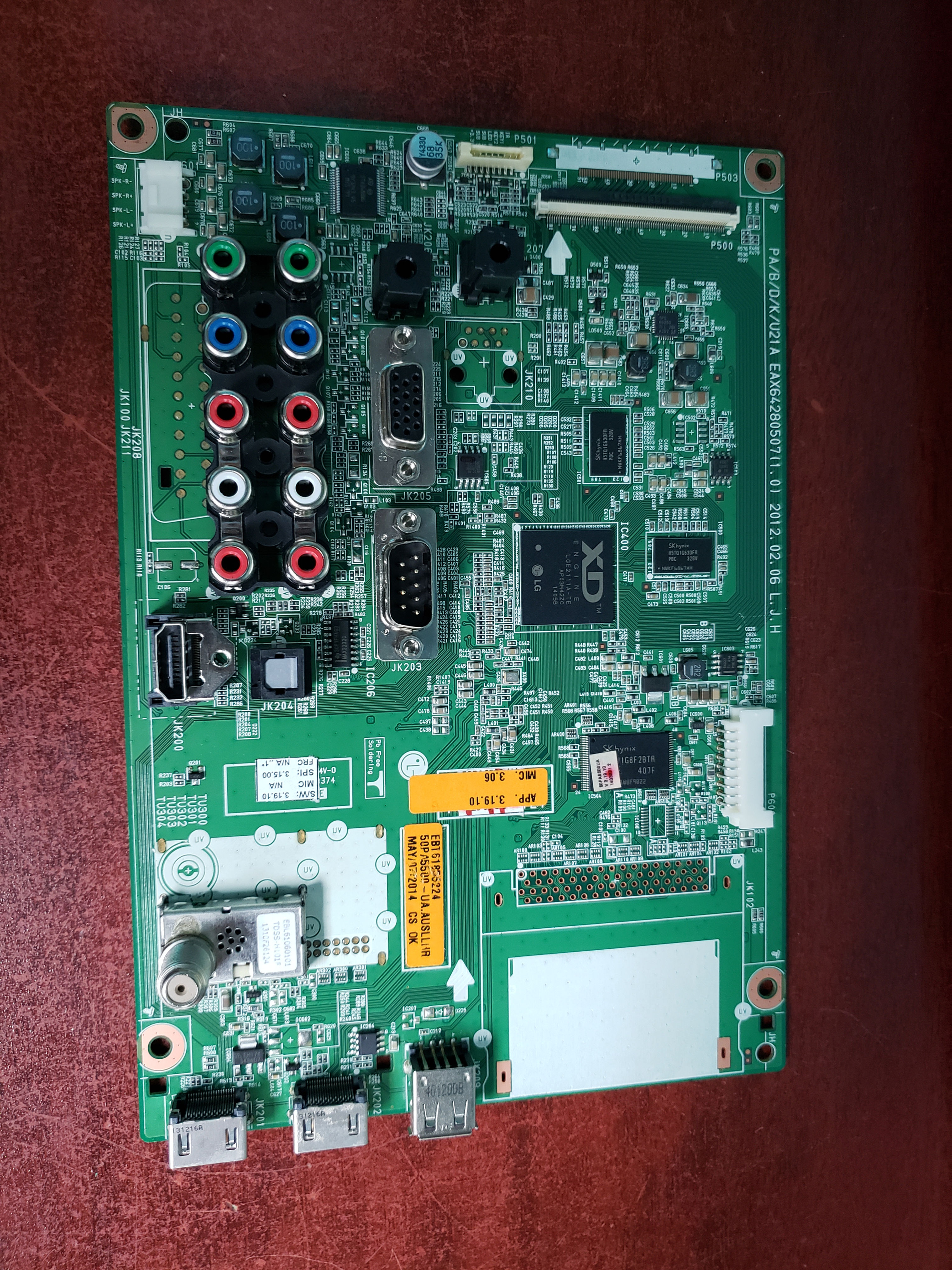 MAIN BOARD EBT61855224 LG 50PA5500-UA