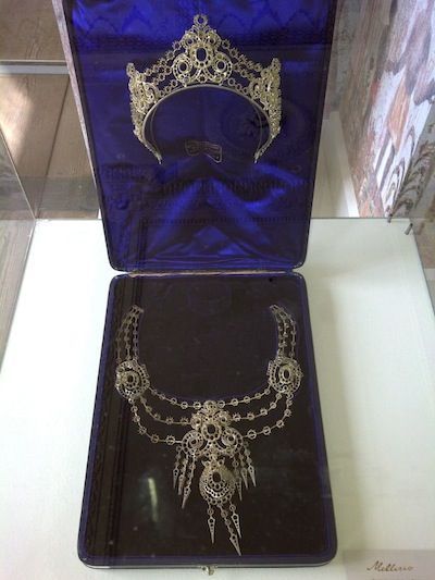 The Mellerio Ruby parure, the silver test model, with the prriginal necklace design. Located at the Silver Museum in Schoonhoven The Netherlands