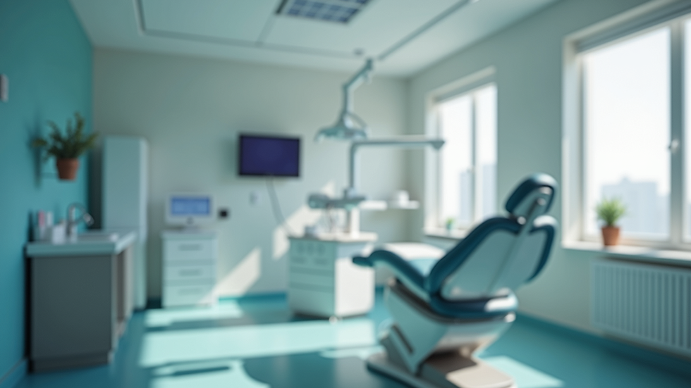 Eye-level view of a modern clinic treatment room in Dubai