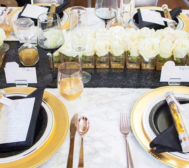 Marble, mixed metttalics black and white...jpg