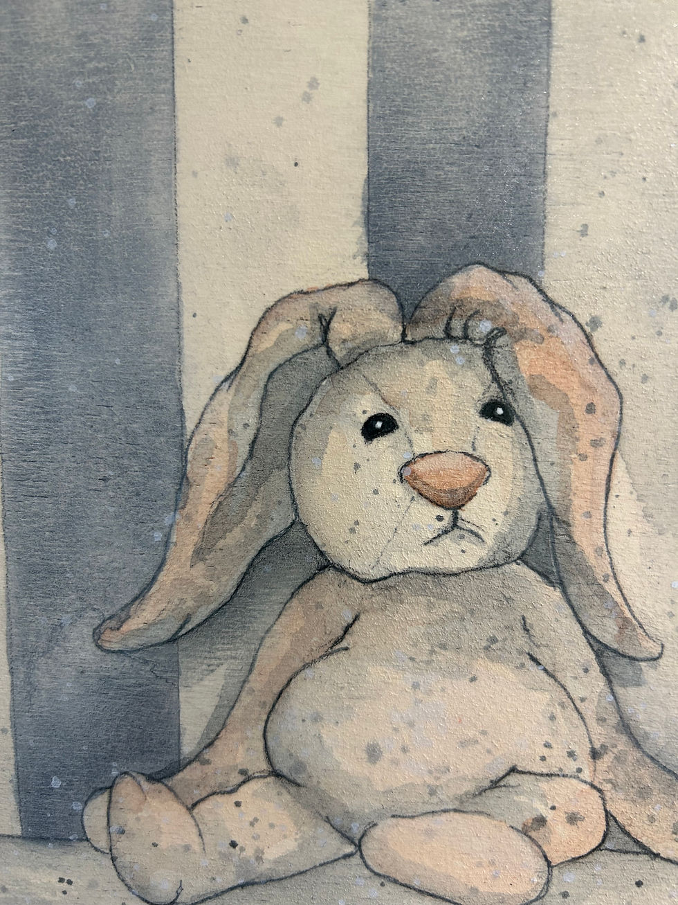 Thumbnail: Best Friends ( Framed Original mix media on wooden panel )