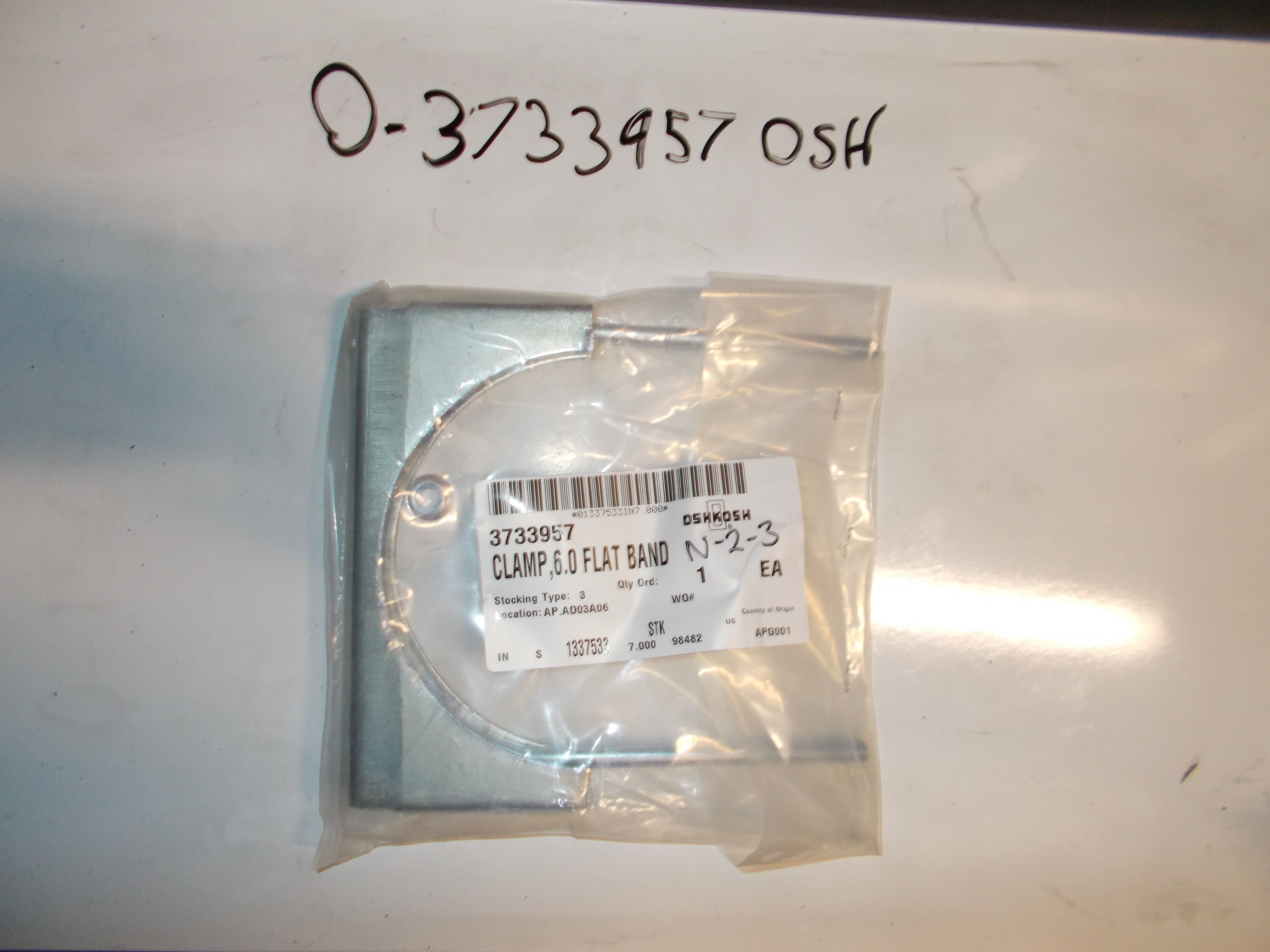 Oshkosh - 6" Flat Band Clamp - OEM PN: 3733957 - NEW - N23/C6271