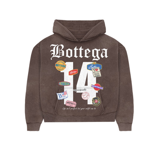Brown Bottega Badge Hoodie (Cropped) | MiniMekicks