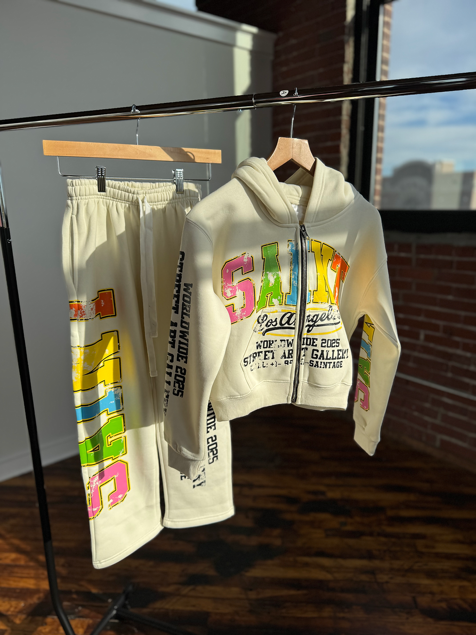 Thumbnail: Cream Saint Crop Zip Up