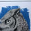Thumbnail: Owl print in blue with white mount