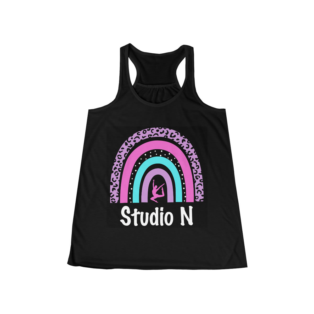 Rainbow with Dancer Women's Flowy Racerback Tank