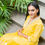 Thumbnail: Yellow Colour Georgette Print Thread Sequence Work Gown Kurti