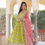 Thumbnail: Yellow Colour Digital printed With Embroidery Work Gown
