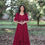 Thumbnail: Party Wear Dark Pink Colour Poncho Gown