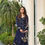 Thumbnail: Designer Navy Blue Colour Sequence Embroidery Work Function Wear Sharara Suit