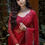 Thumbnail: Designer Party Wear Red Colour Butterfly Net WIth Sequence Saree