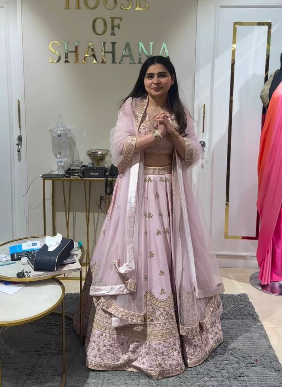 Captivating Embroiderey Sequince Work Pink Colour Lehenga Choli