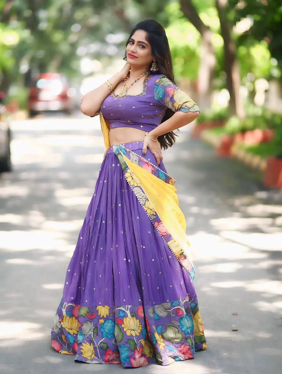 Thumbnail: Function Wear Digital Print Mother daughter Combo Lehenga Choli