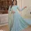 Thumbnail: Classic Georgette Heavy Sequins Work Sky Blue Color Gown