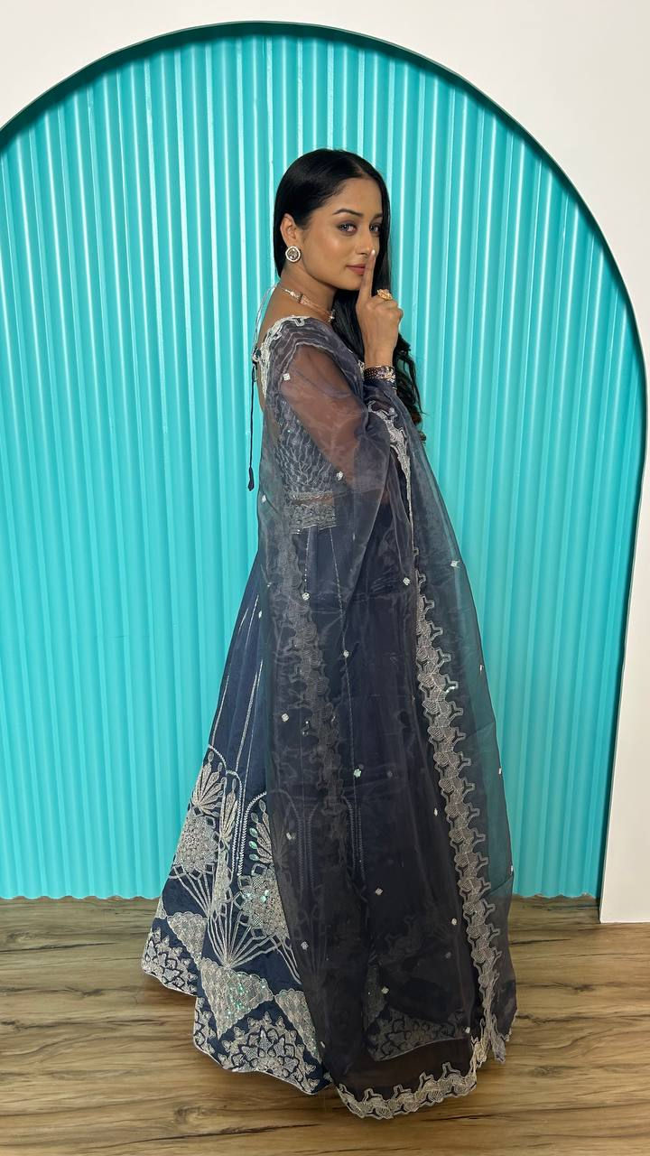 Thumbnail: Buy Rama Colour Sequence Work Lehenga Choli