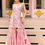Thumbnail: Baby Pink Color Embroidered Sarara With Plazzo Set