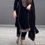 Thumbnail: Black Colour Velvet Sequence Work Salwar Kameez