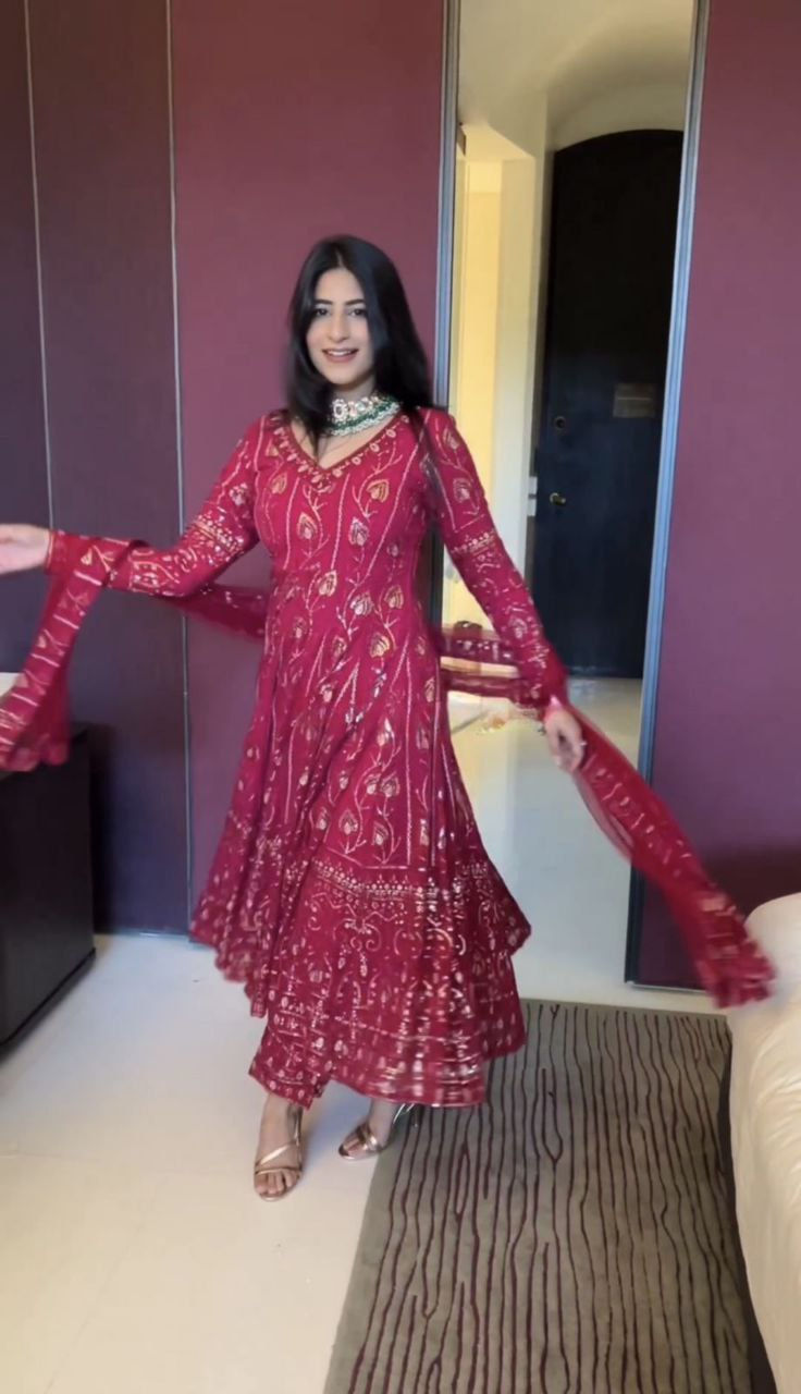 Thumbnail: Yankita Kapoor Style Magenta Pink Colour Anarkali Style Gown