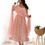 Thumbnail: Pretty Peach Colour Floral Prinetd Anarkali Gown With Dupatta