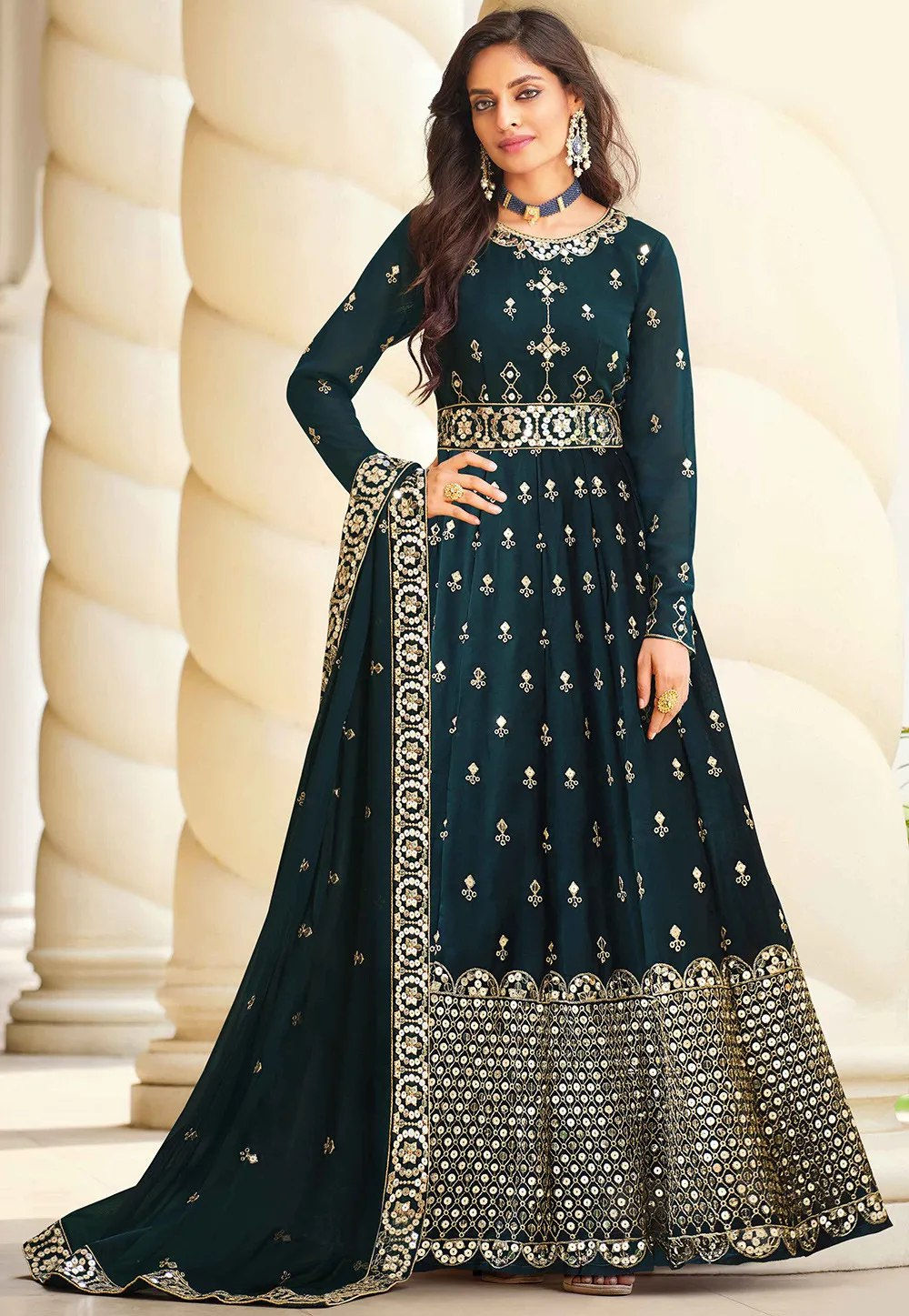 Staring Georgette Green Color Anarkali Salwar Suit