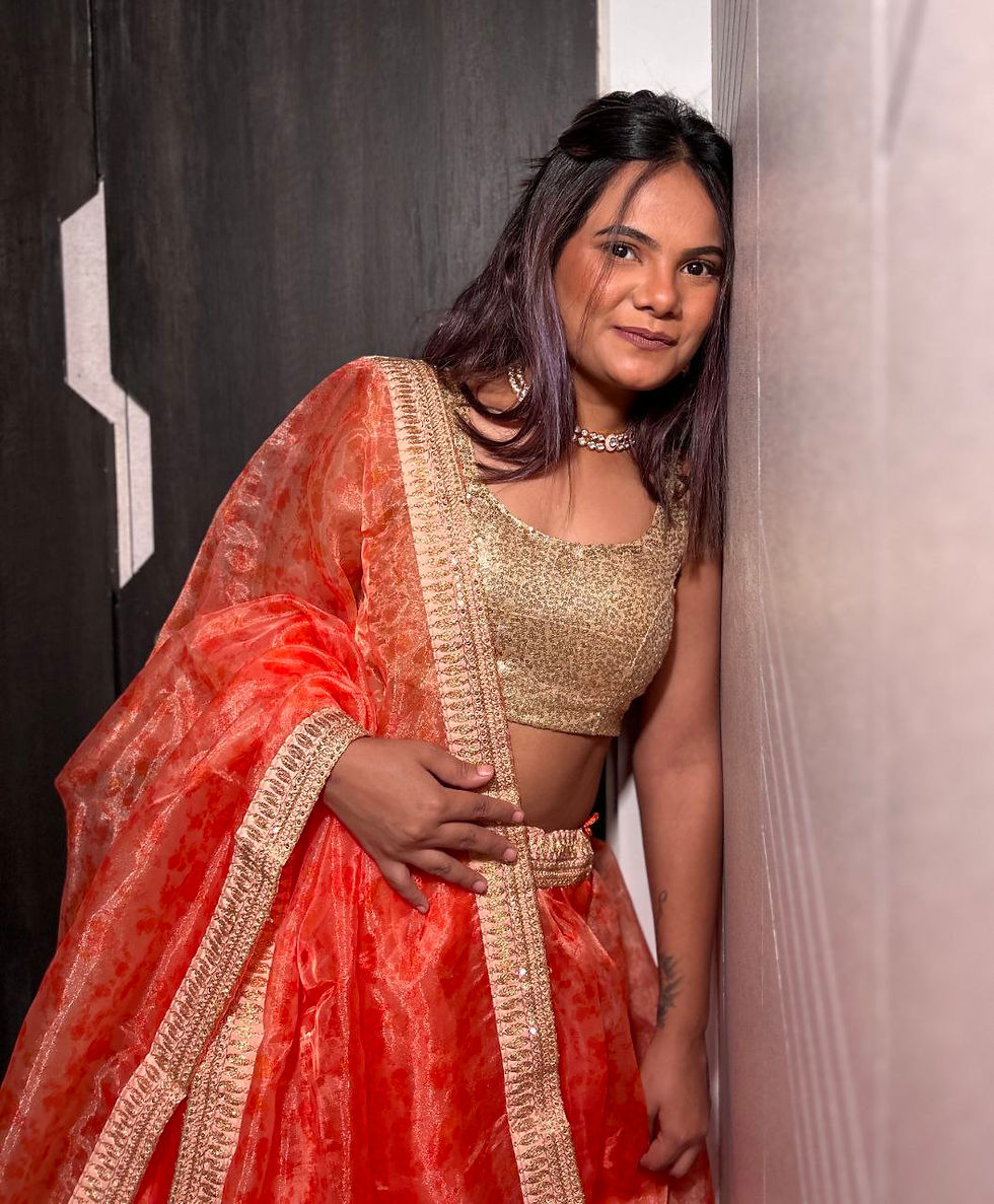 Thumbnail: Orange Colour Heavy Organza Silk With Digital Printed Lehenga Choli